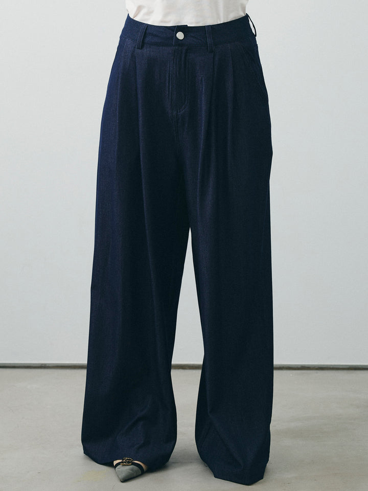 [SET]テンセルデニムノースリーブ＆ワイドパンツSET UP (2set)