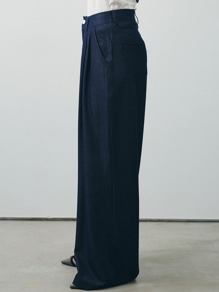 [SET]テンセルデニムノースリーブ＆ワイドパンツSET UP (2set)