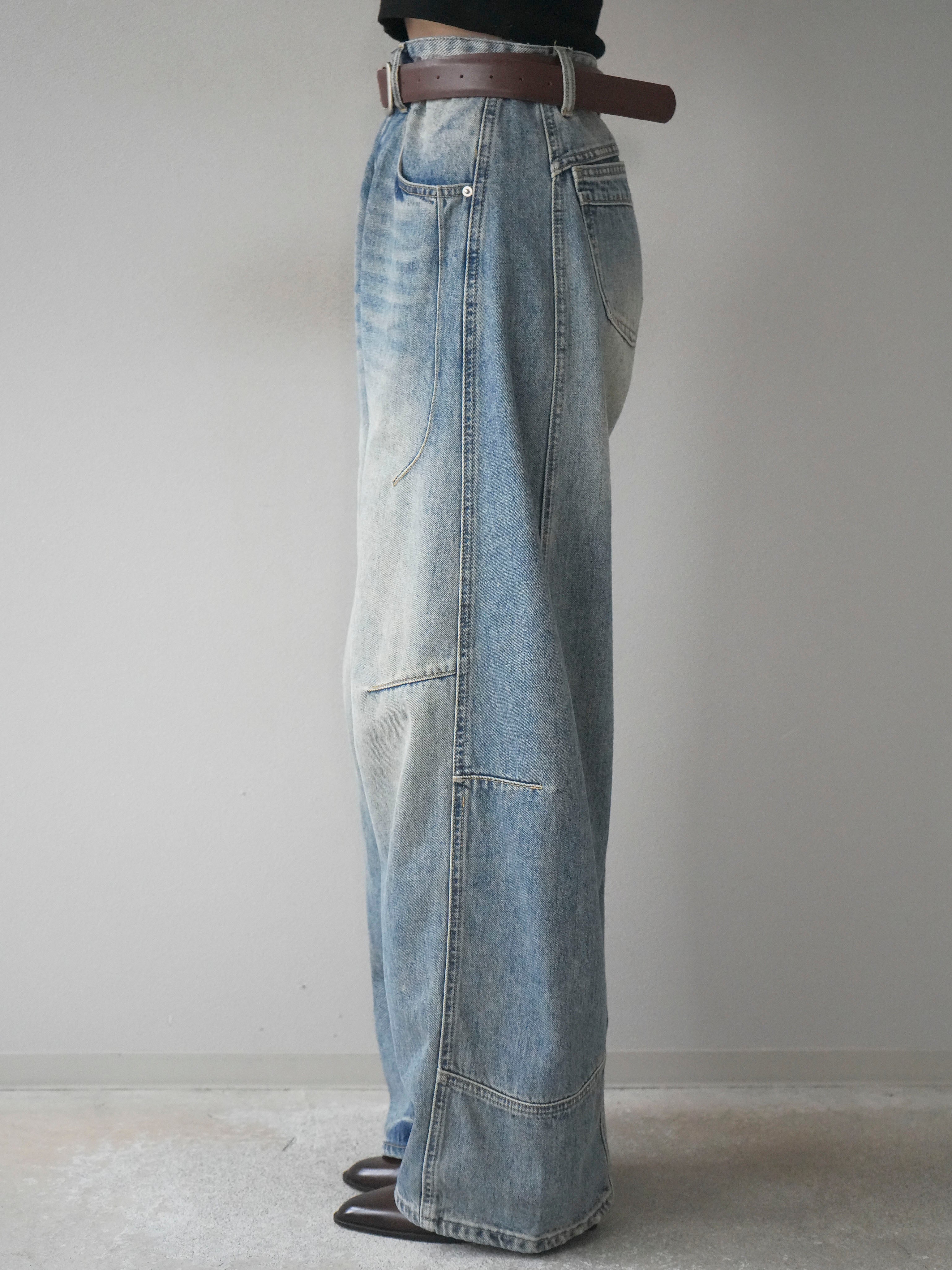 Lumier ペインターカーブデニムパンツ 予約]ベルト付カーブデニムパンツ/lightblue – Lumier
