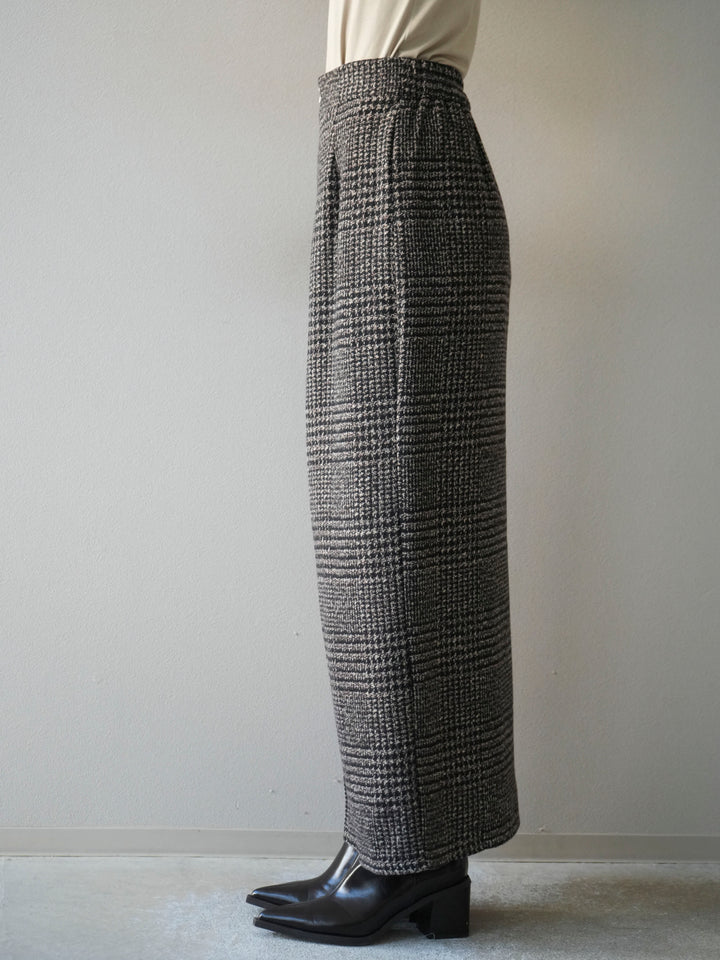 [予約]ツイードジップタイトスカート/brown