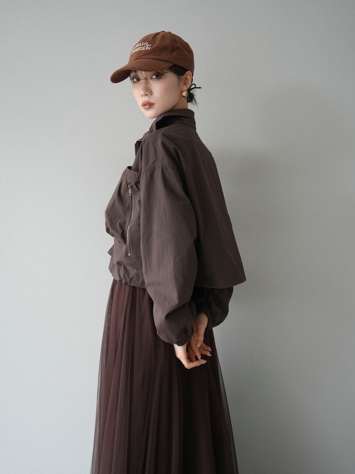 [予約]ポケットデザインショートブルゾン/ブラック