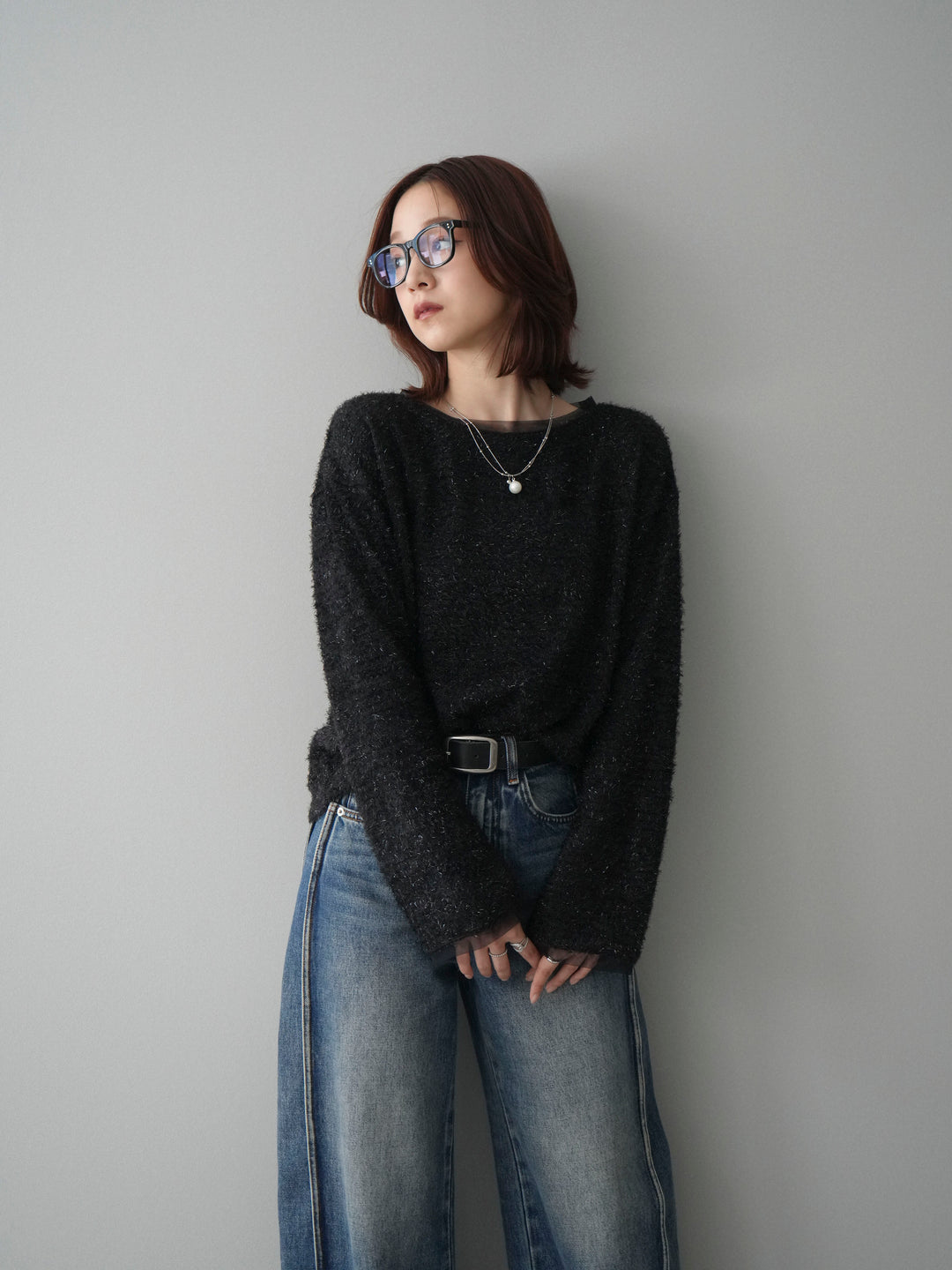 [SET]ラメシャギートップス+選べるアクセセット(2set)