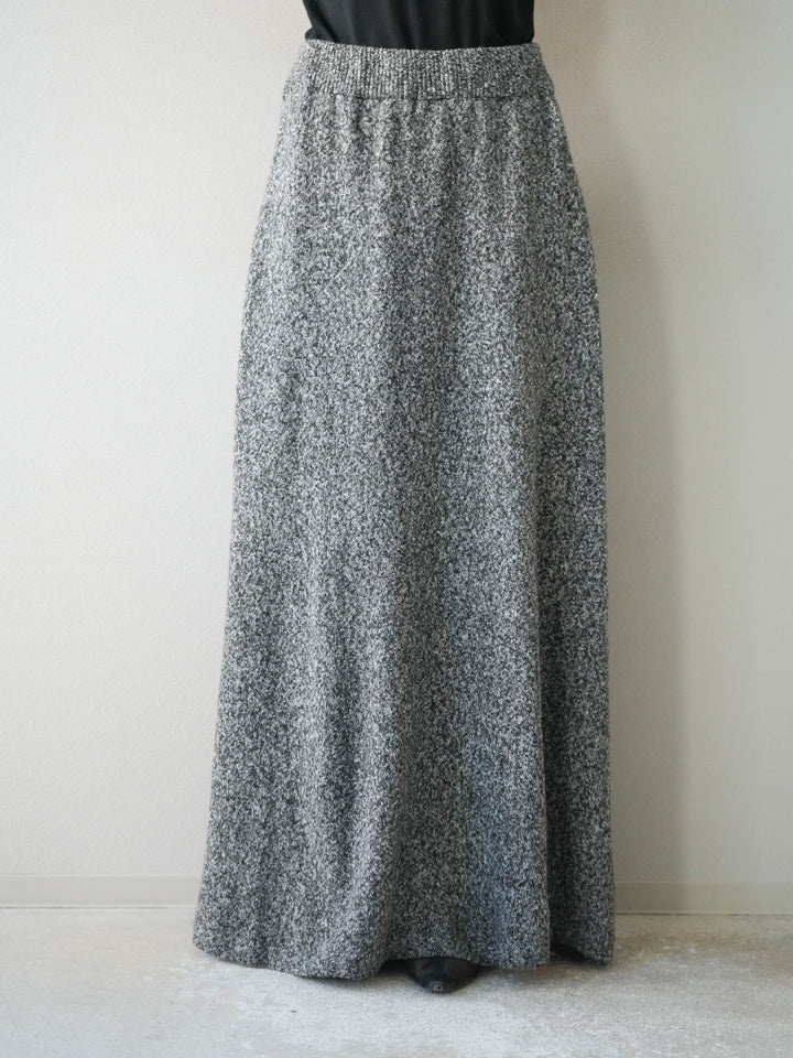 [予約]ミックスヤーンニットスカート/ブラック