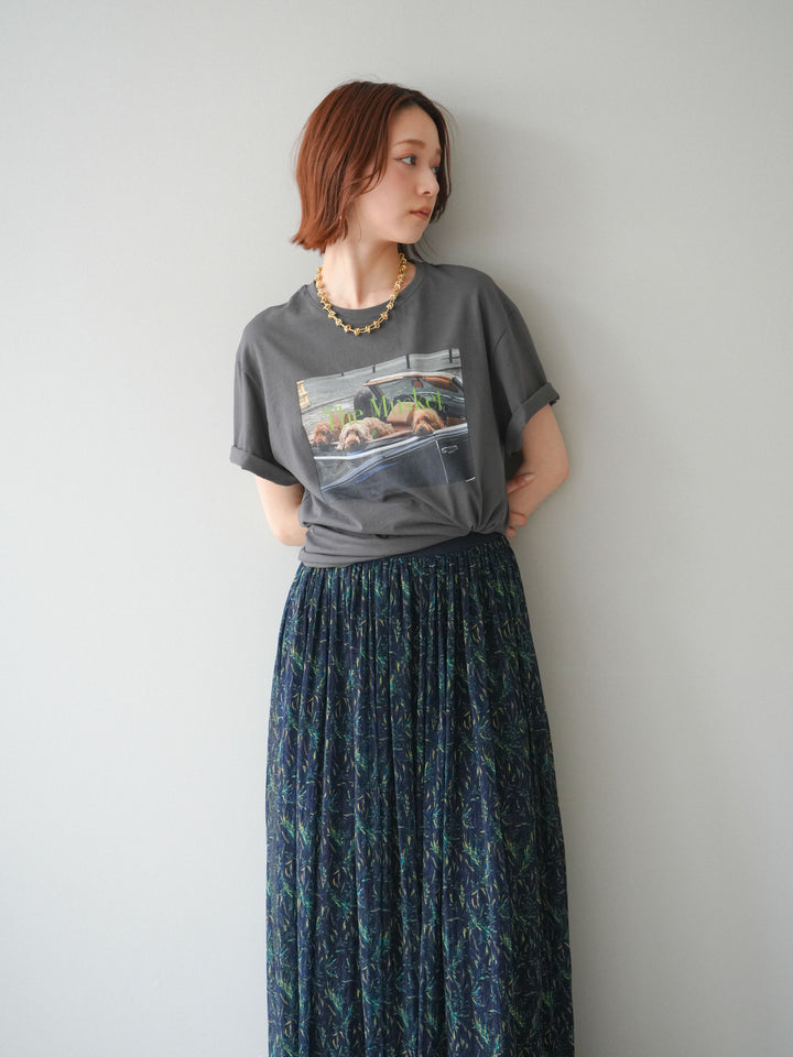 [予約]ドッグフォトTEE/charcoal