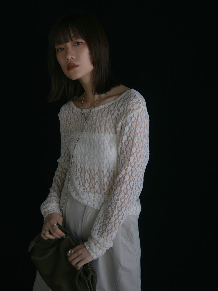 【Allure】[SET]バックラウンドレーストップス+バックラウンドレーストップス(2set)