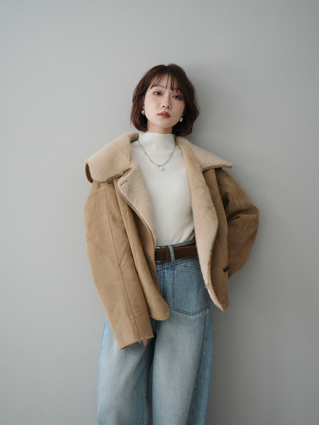 [SET]ムートンショートジャケット+ムートンショートジャケット(2set)