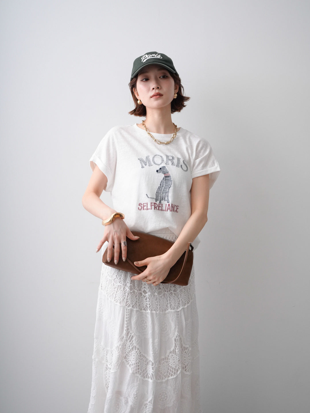 [SET]ドッグエンブロイダリーTEE+選べるアクセセット(2set)