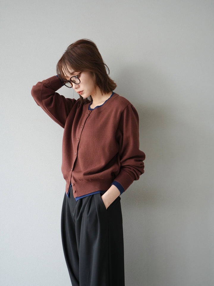 【SET】同色系疊穿開襟衫+雙褶寬褲（2件組）