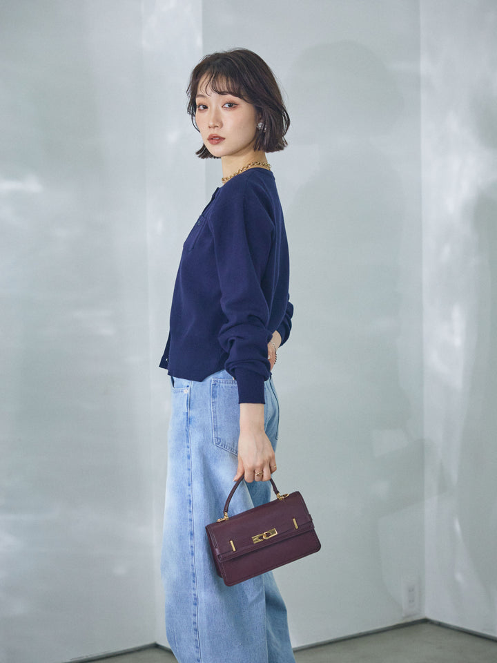 【Allure】[SET]ミニポケットニットカーディガン+ミニポケットニットカーディガン(2set)