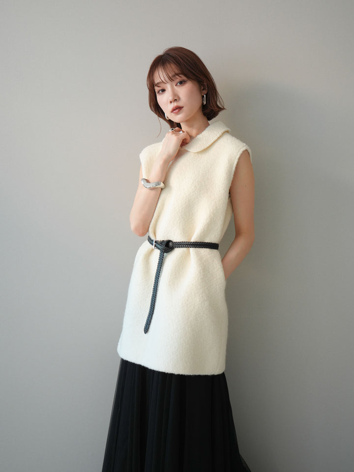 [SET]襟付きブークレミニワンピース+襟付きブークレミニワンピース(2set)