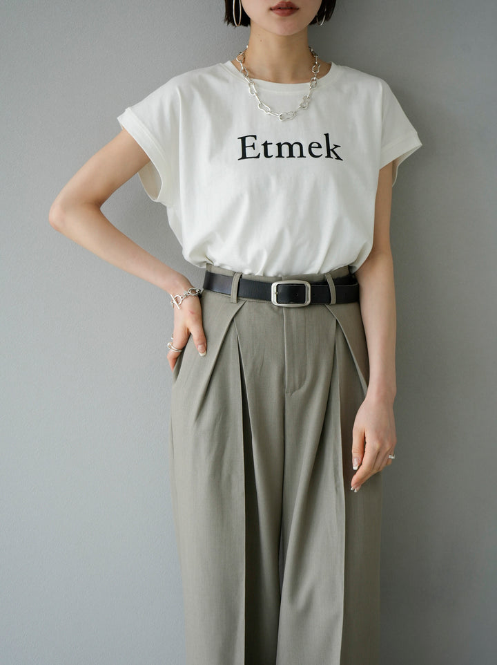 [Pre-order] 'Etmek' Print French Sleeve T-shirt/White
