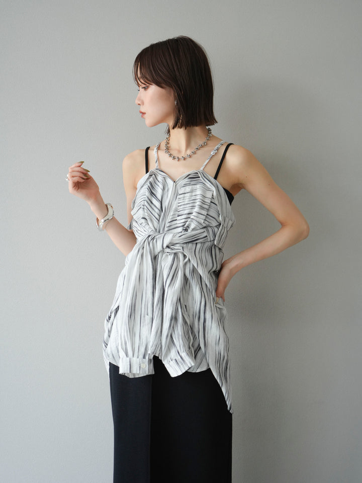 [予約]マルチWAYニュアンス柄オーバーシャツ/グレー