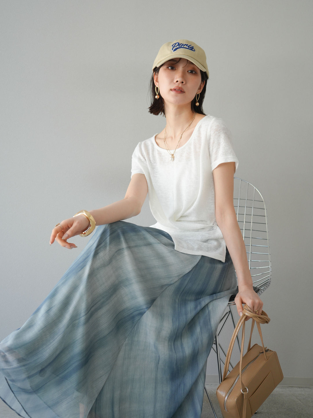 [予約]カシュクールシアーニットプルオーバー/ホワイト