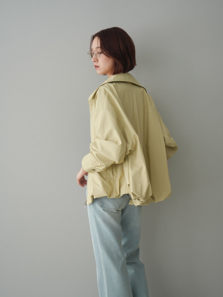 [予約]ウォッシャブルフェイクレザーバルーンジャケット/yellow