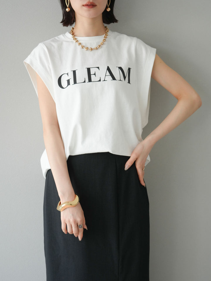 [預訂] 後標logo印花美國棉質T卹/米白色