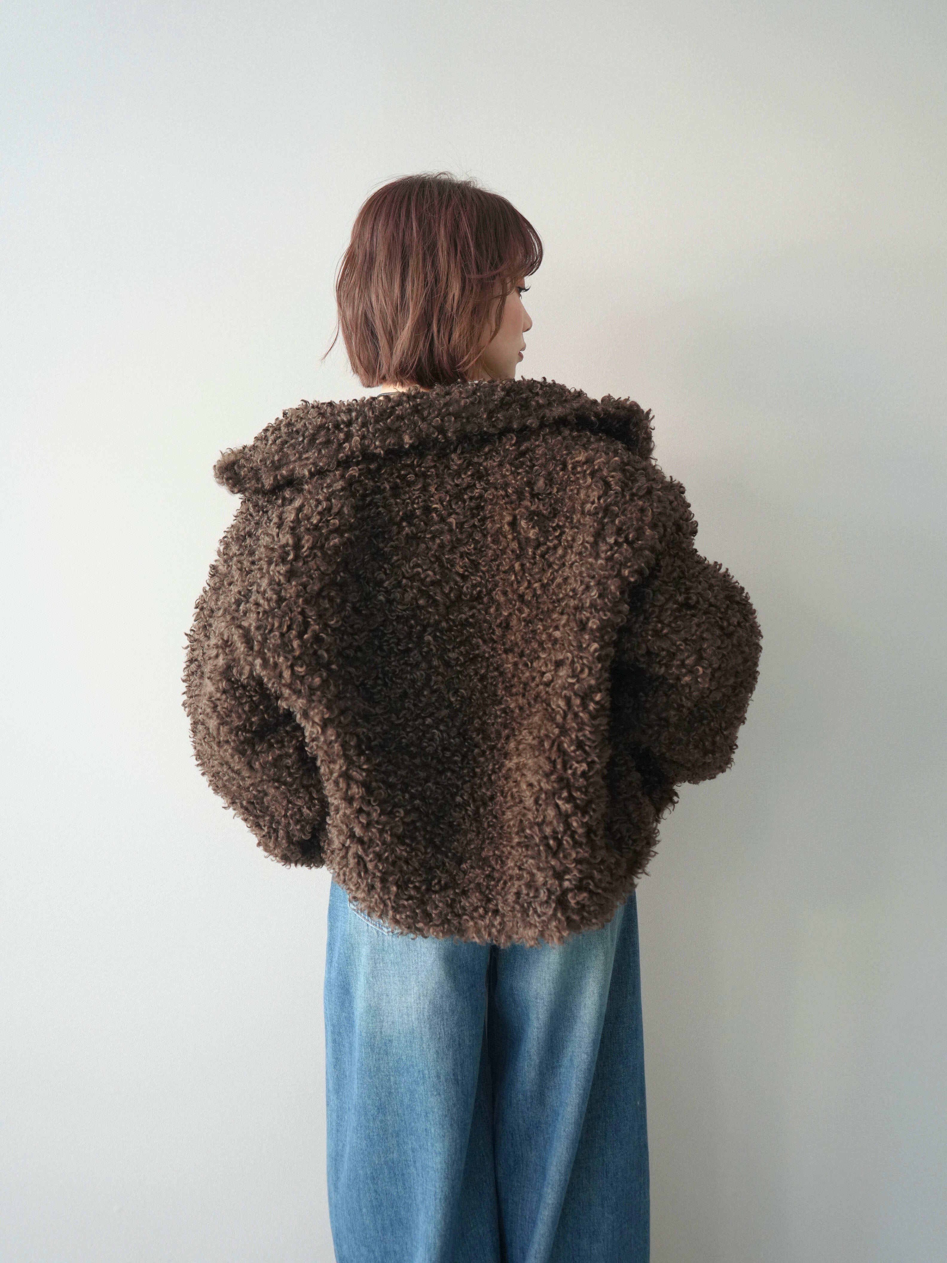 予約]プードルファーミドルスタンドブルゾン/brown – Lumier