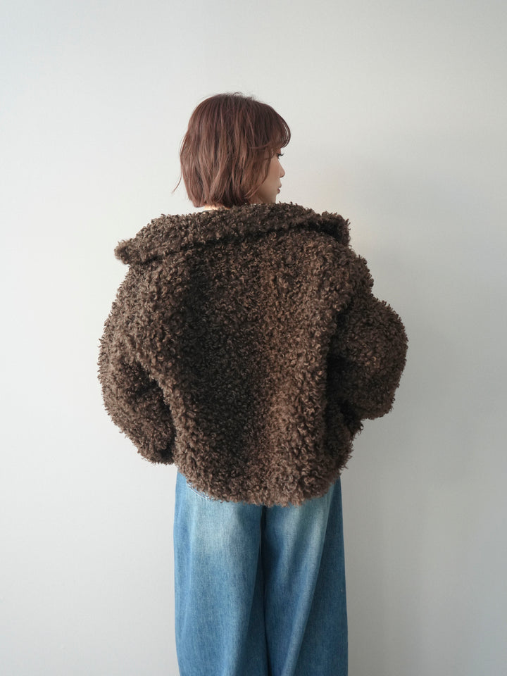 [予約]プードルファーミドルスタンドブルゾン/brown