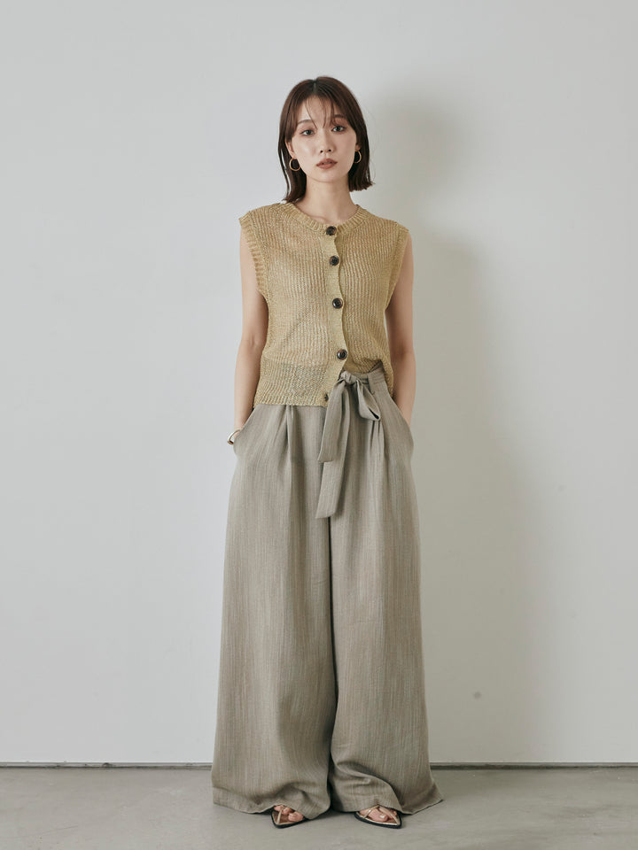 [預購] 細繩針織背心/金色