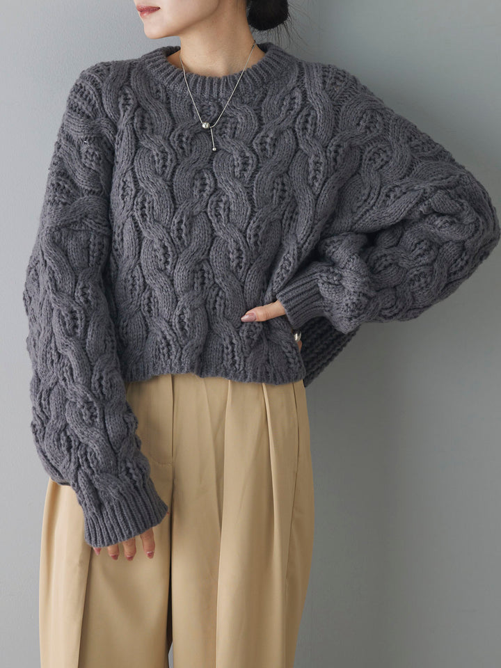 [Pre-order] Chunky cable knit/gray