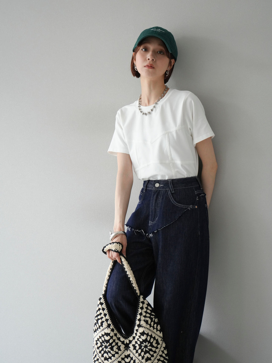 [SET]ビスチェデザインTシャツ+選べるアクセセット(2set)