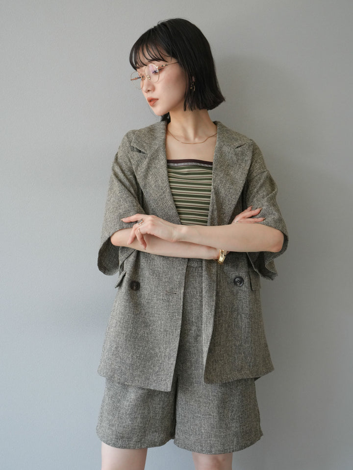 [SET]サマーツイードハーフジャケット+サマーツイードハーフパンツ(2set)