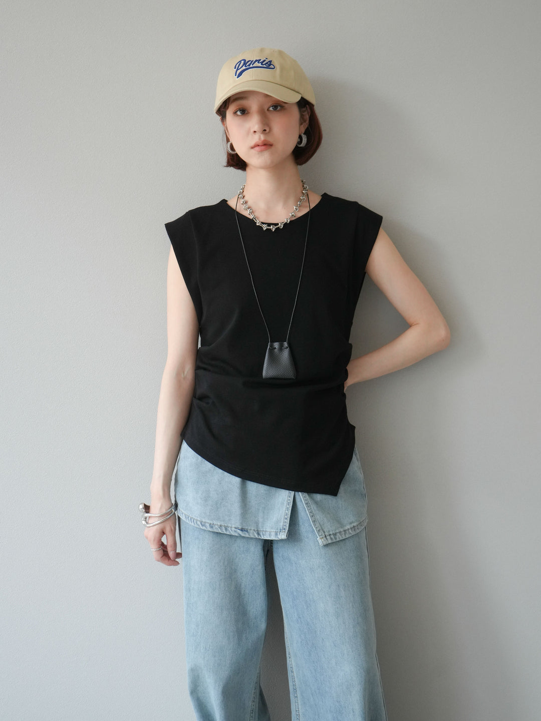 [予約]Parisロゴ刺繍CAP/ベージュ