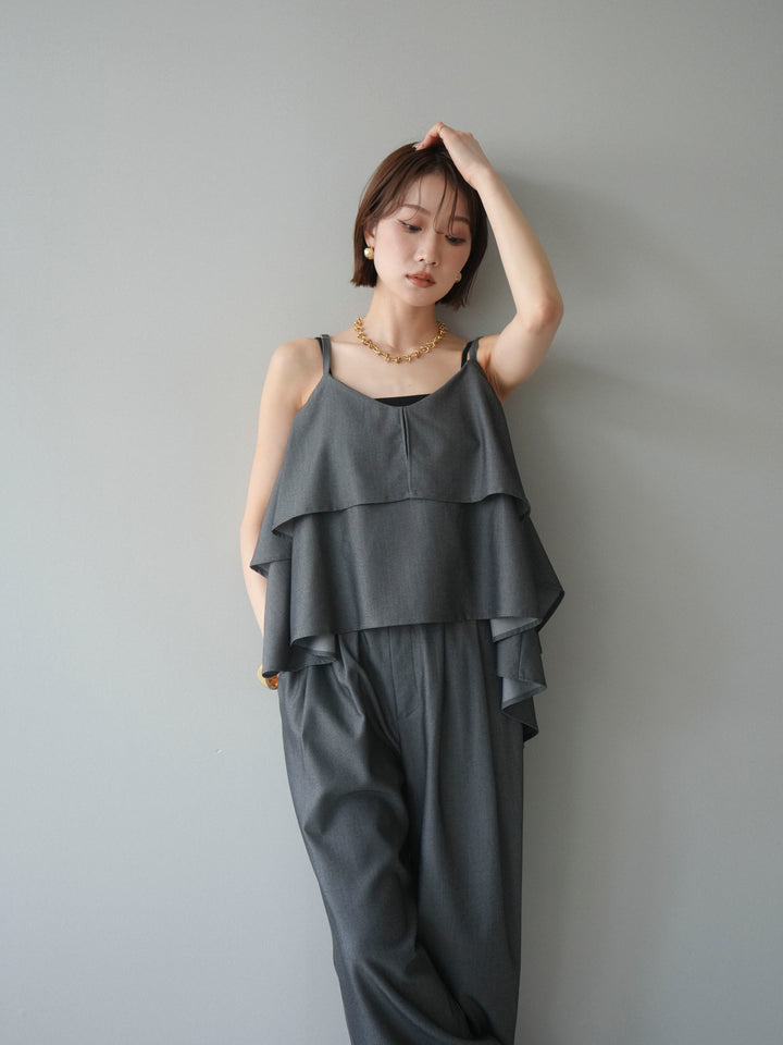 [予約]ティアードキャミソール/black