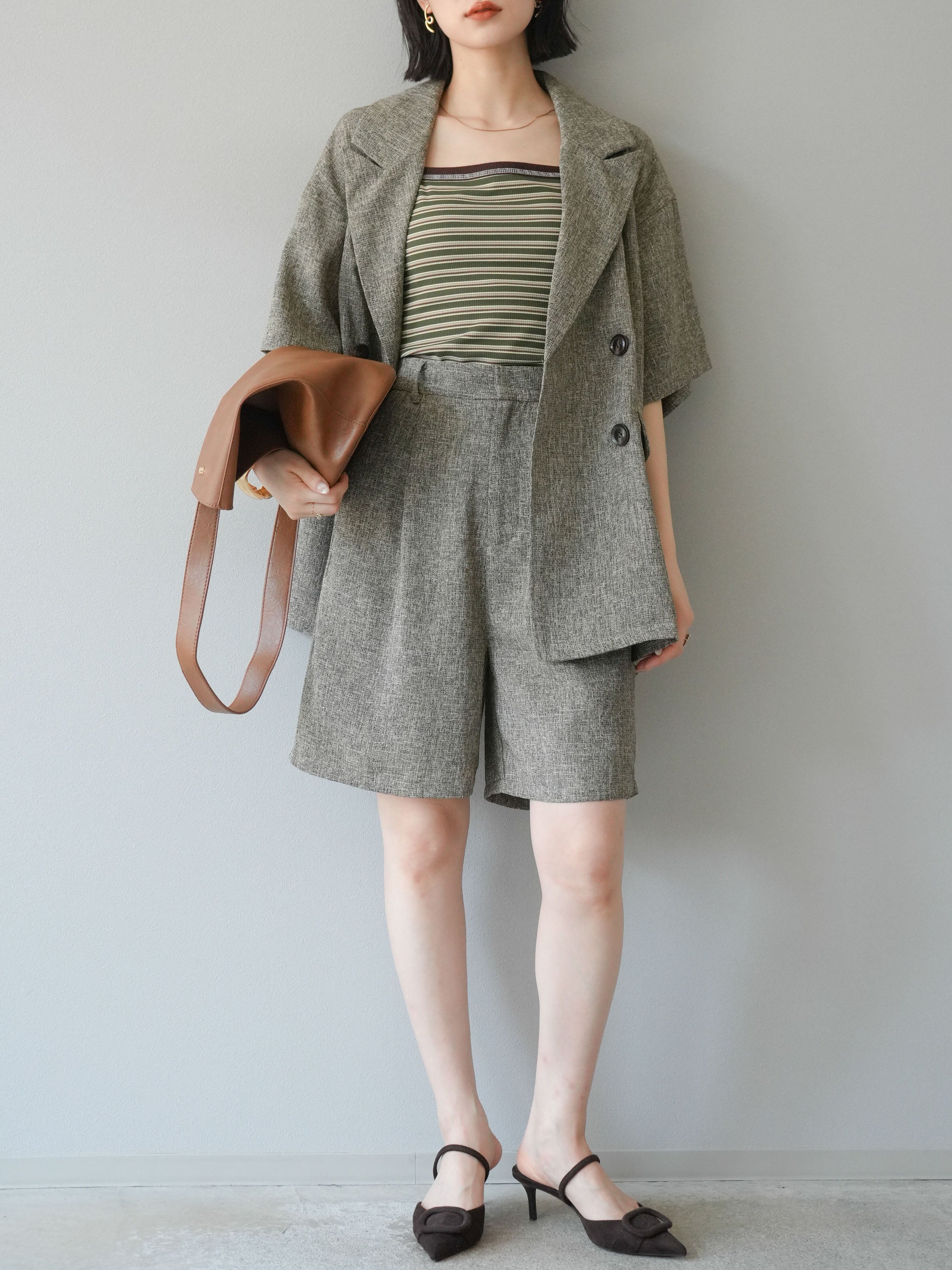 fumika uchidaマルチボーダーキャミソール FUMIKA UCHIDA： MULTICOLOR STRIPE CAMISOLE - WHT/BGE/BRW - ORANN