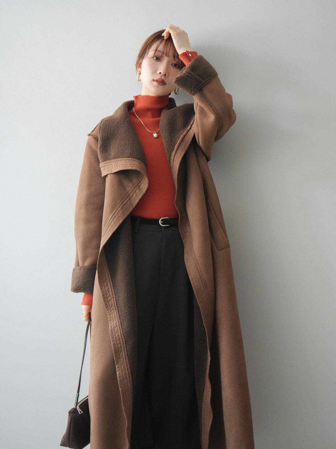 [予約]BIGカラームートンコート/brown