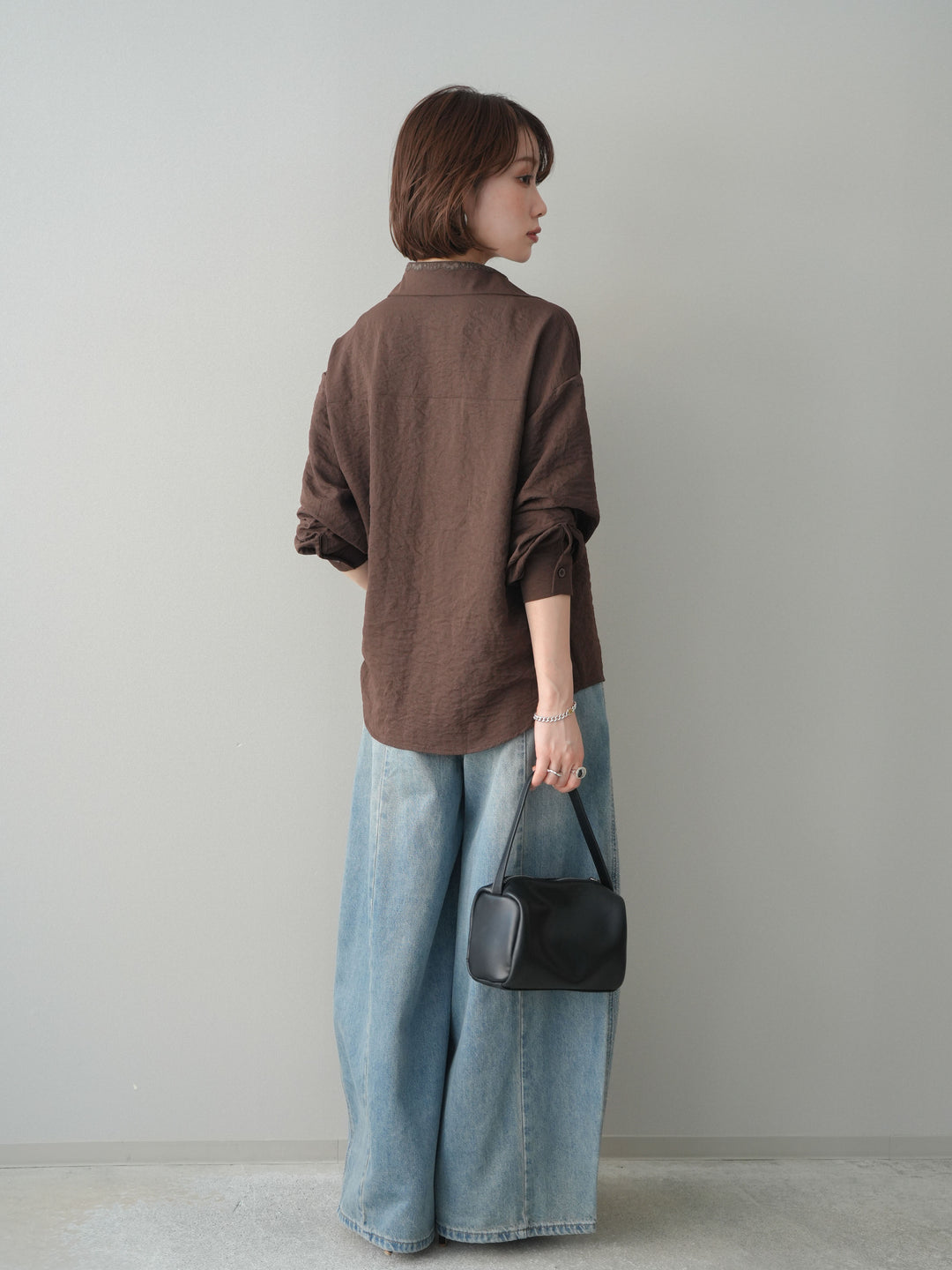 [予約]フロントビジューカーブデニムパンツ/lightblue