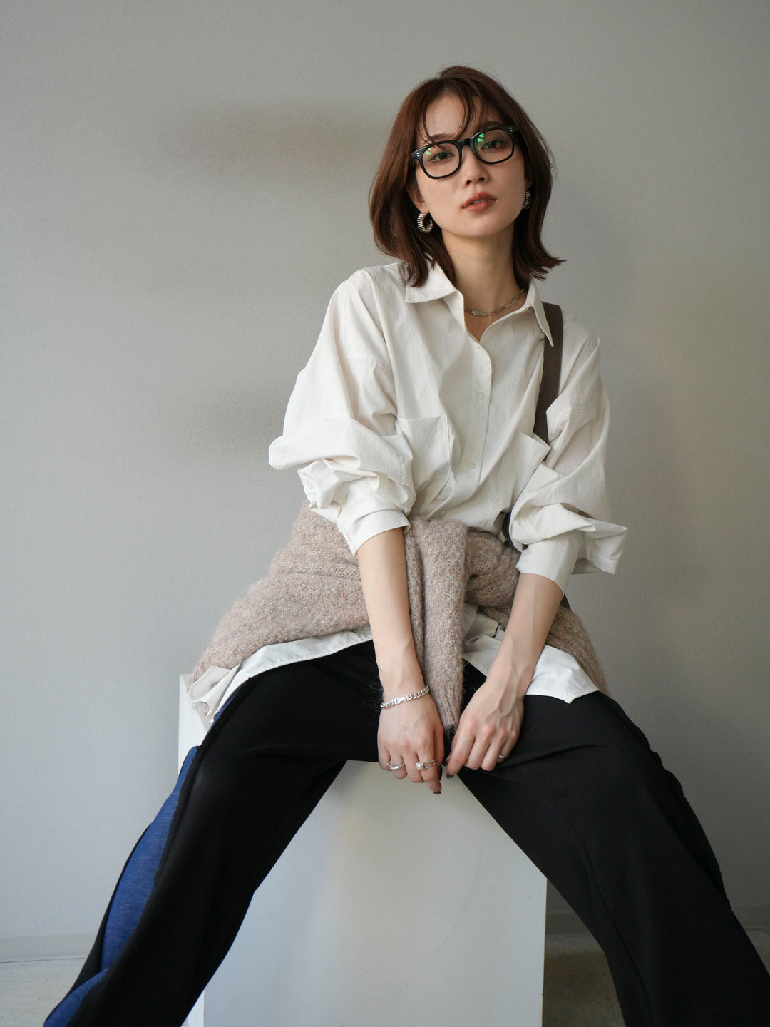 [予約]コットンライクオーバーシャツ/オフ