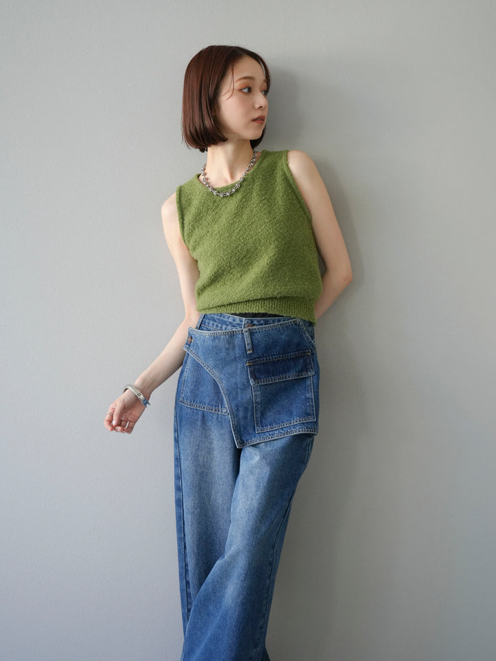 [予約]ブークレニットタンクトップ/グリーン