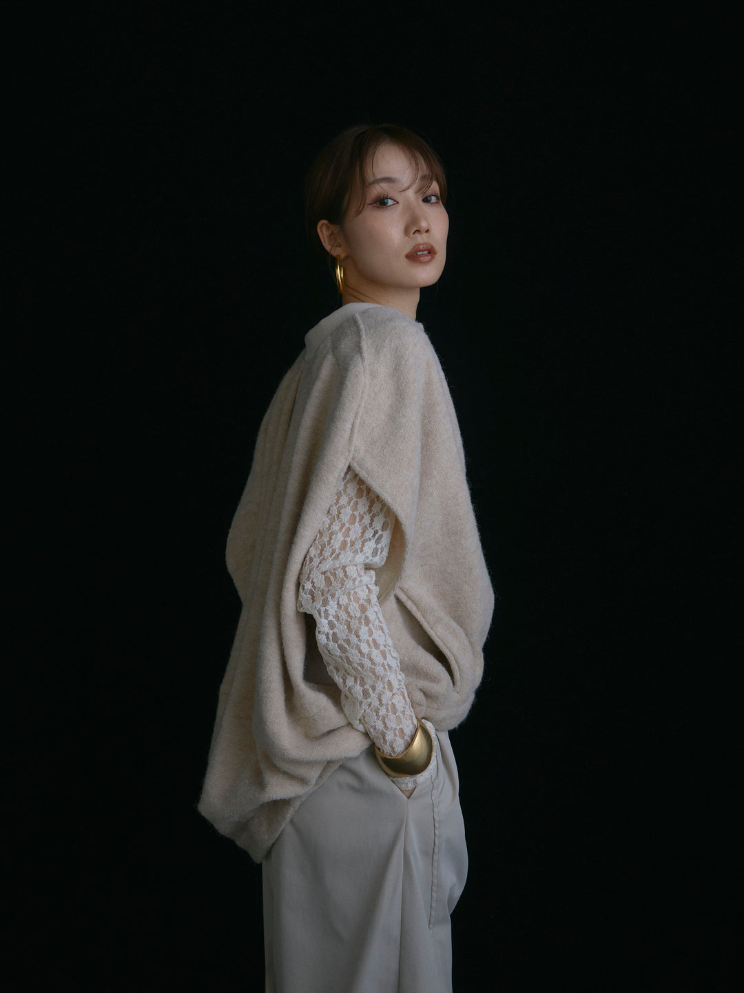 【Allure】[SET]ウール混コクーンブルゾン+ウール混コクーンブルゾン(2set)