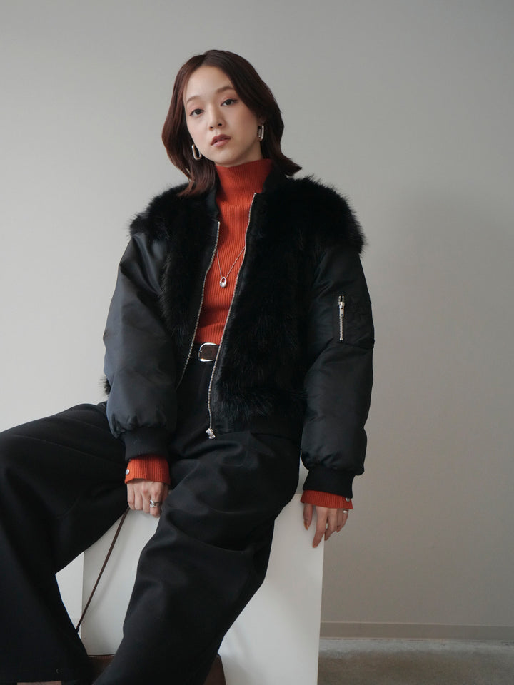 [預訂] 人造毛組合 MA-1/黑色