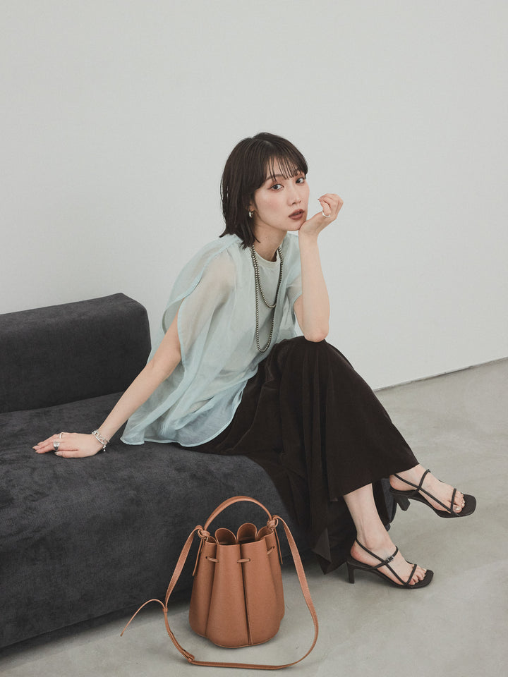 [予約]コンパクトスムースシアーレイヤードトップス/ミント