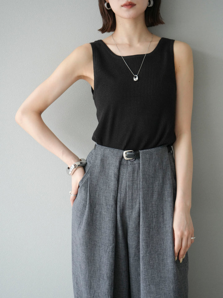 [予約]レーヨンニットタンクトップ/ブラウン