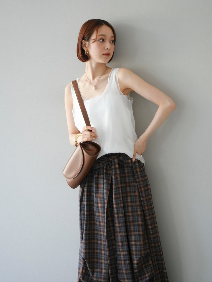 [予約]オーガンジーレイヤードタンクトップ/ホワイト