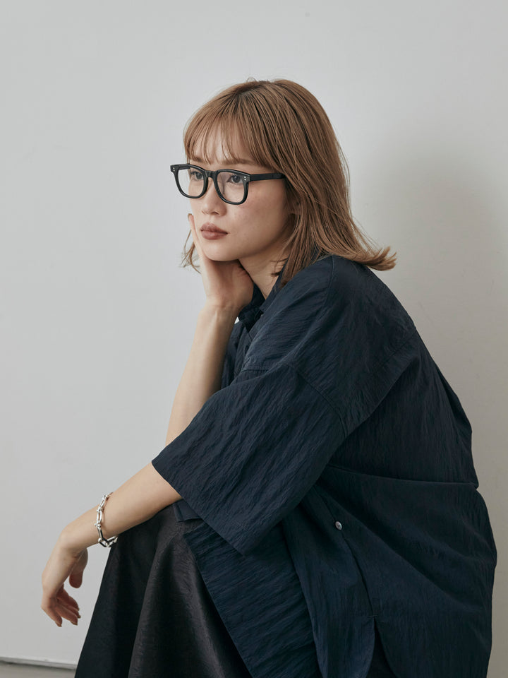 【預購】緞面水洗窄裙/黑色