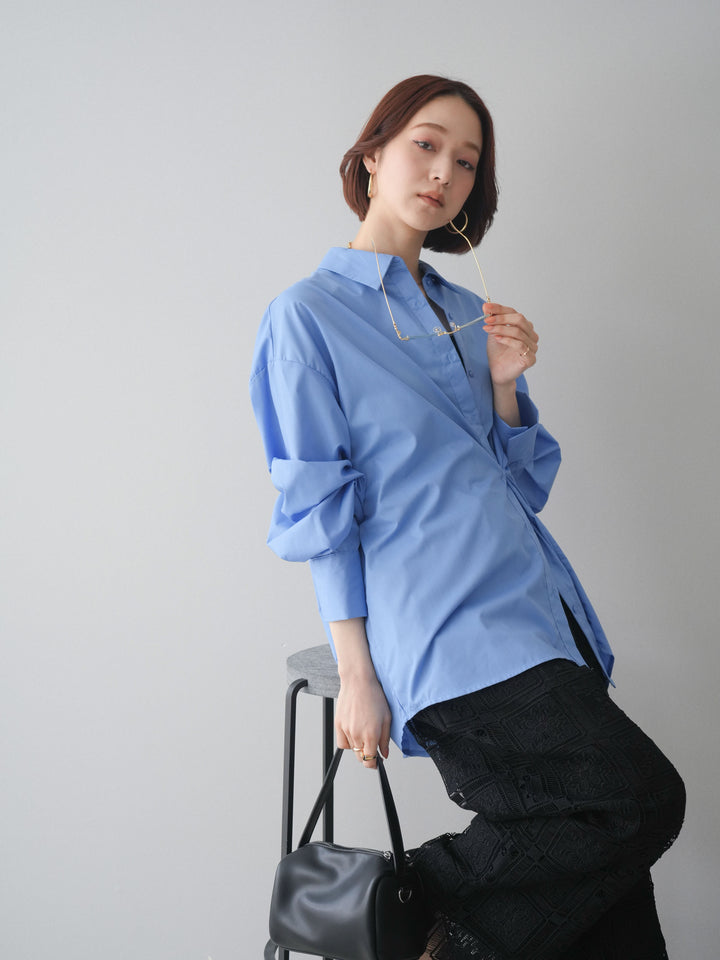 [予約]2wayベージックルーズシャツ/blue