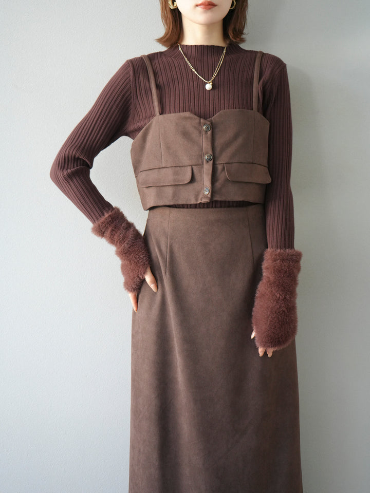 [予約]スウェードビスチェ/ブラウン