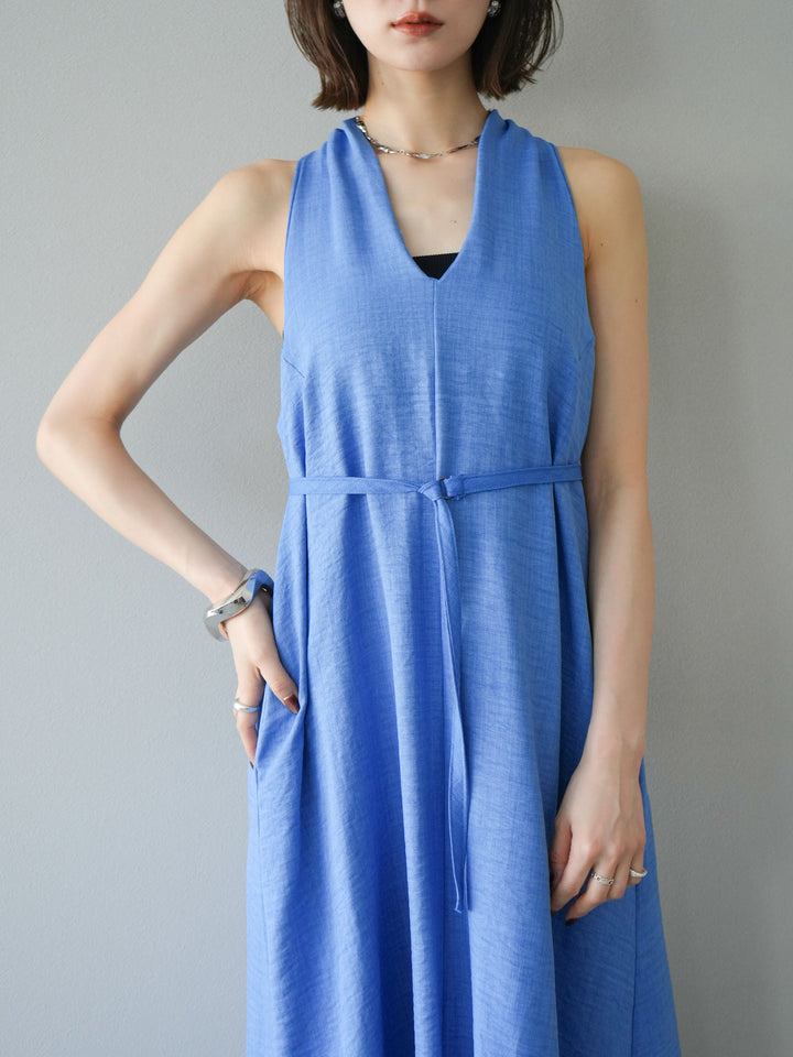 【預購】環形設計不均勻染色洋裝/藍色