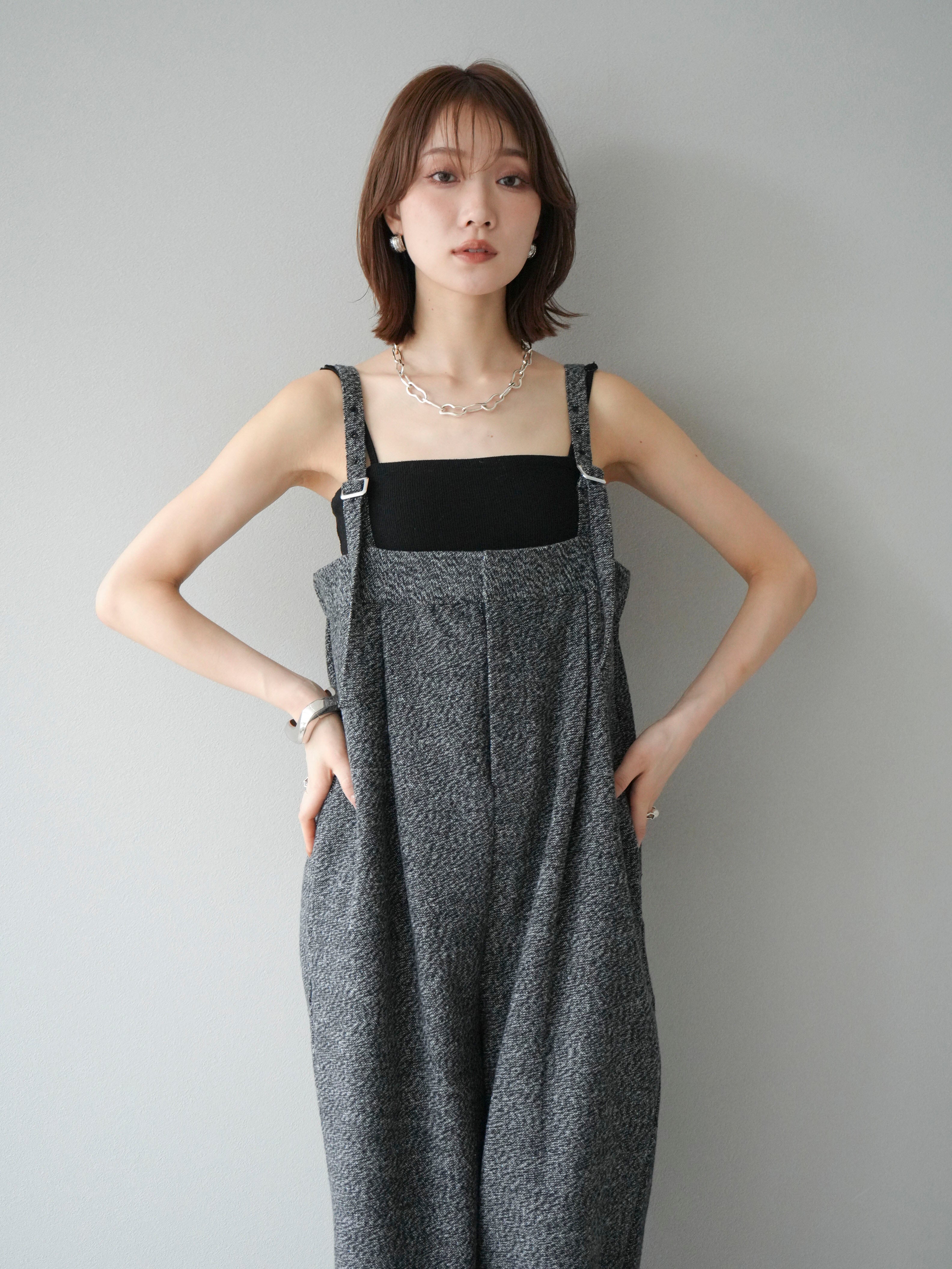 サロペット オーバーオール ツイードベアサロペット パンツ 黒 Lumier 予約]ツイードベアサロペット/ブラック – Lumier