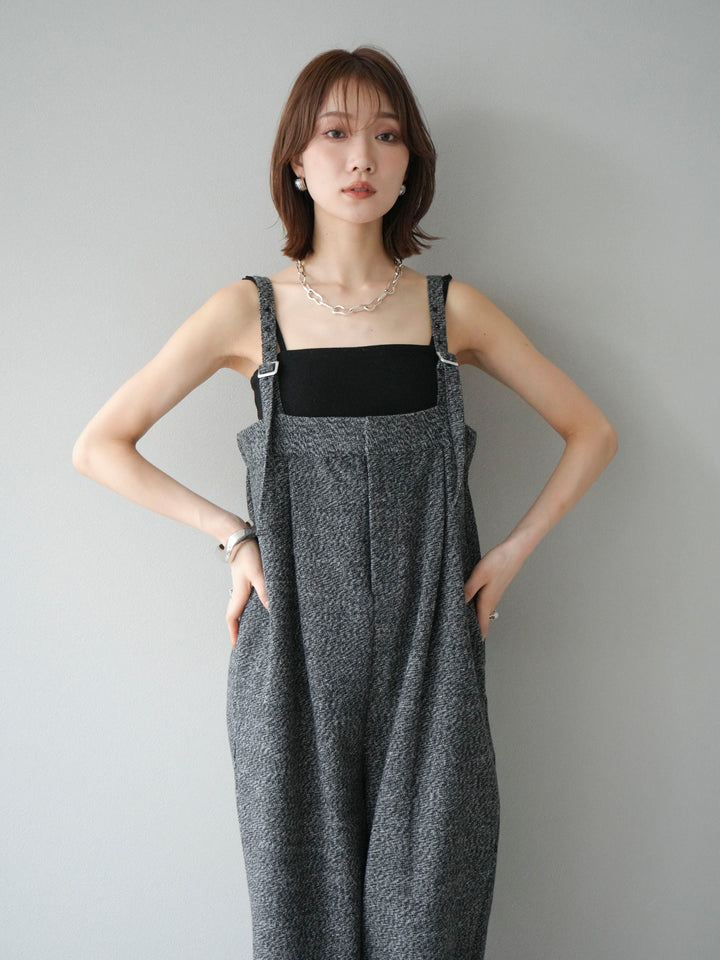 [予約]ツイードベアサロペット/ブラック