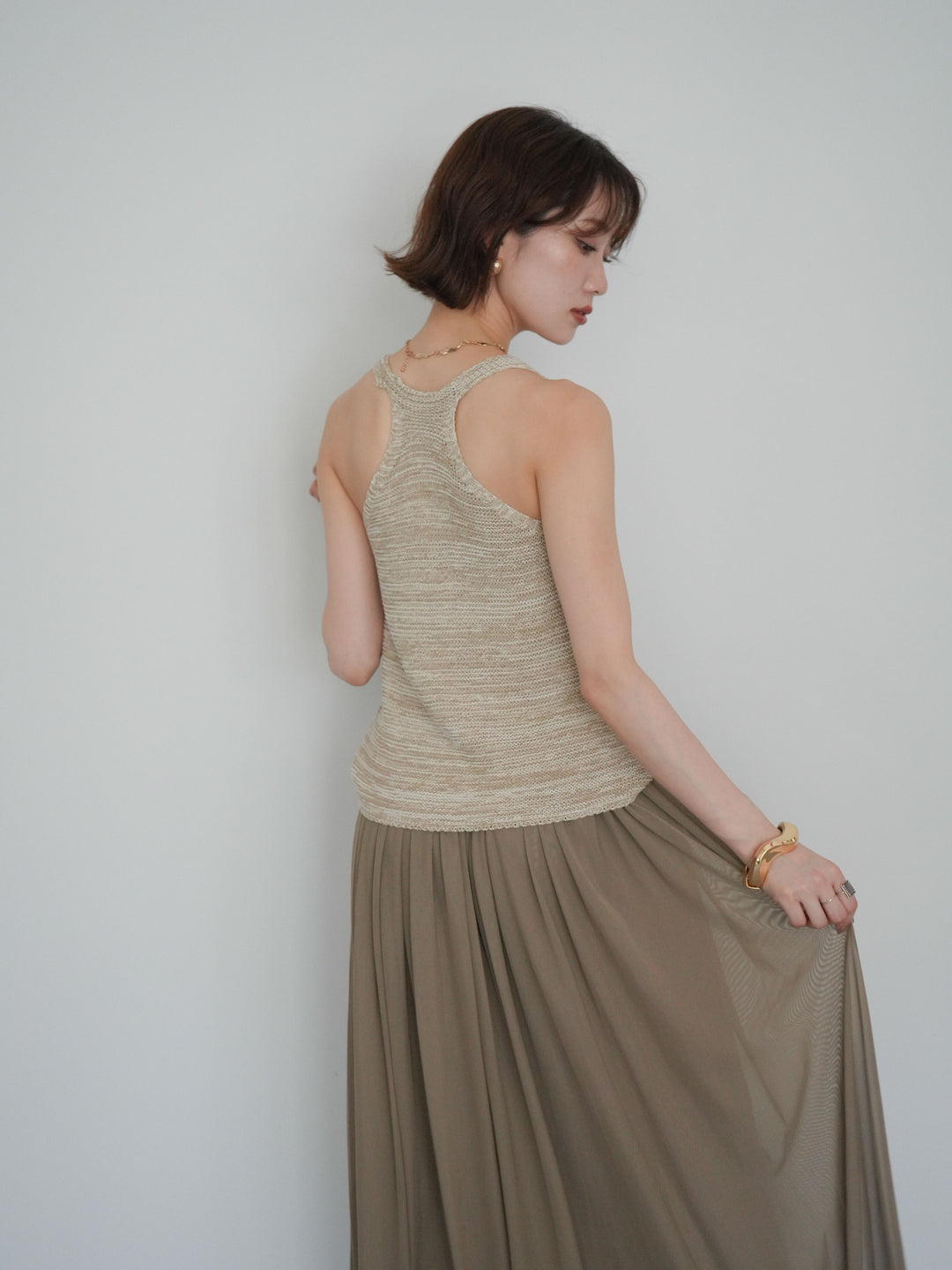 [予約]メランジニットアメスリトップス/beige