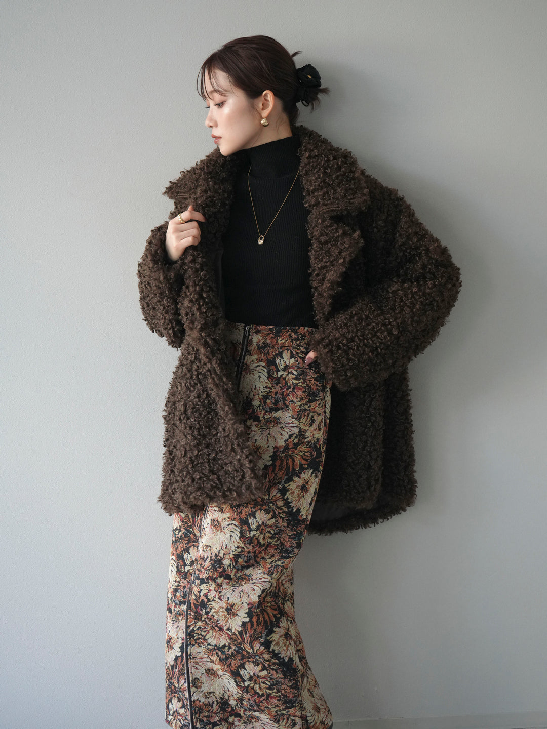 [予約]プードルファーダブルミドルコート/brown