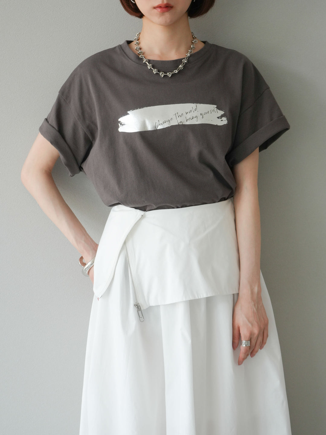 [SET]箔プリントTシャツ+箔プリントTシャツ(2set)