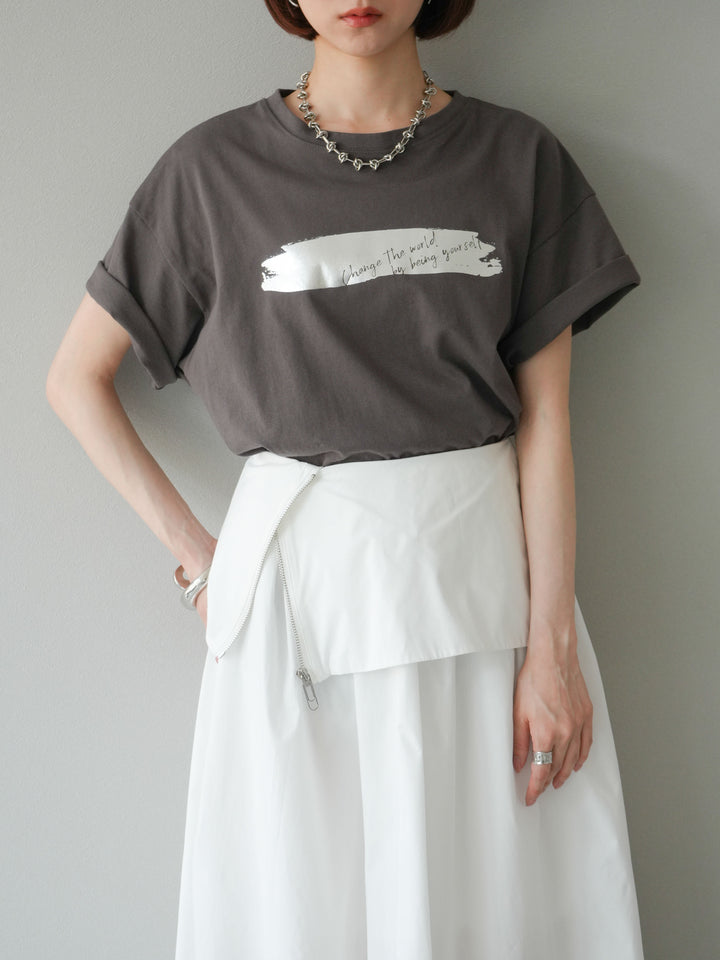 [SET]箔プリントTシャツ+箔プリントTシャツ(2set)