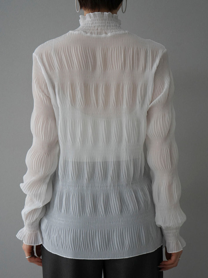 [Pre-order] Shirring chiffon blouse/off-white