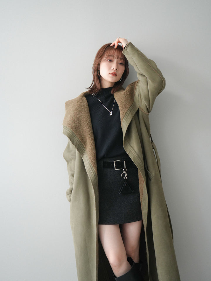 [予約]BIGカラームートンコート/khaki