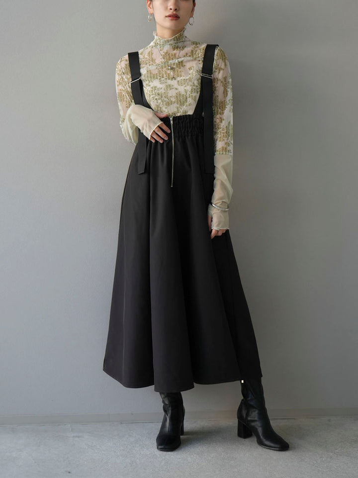 [Pre-order] Suspender 2-way Venetian Flare Skirt/Black